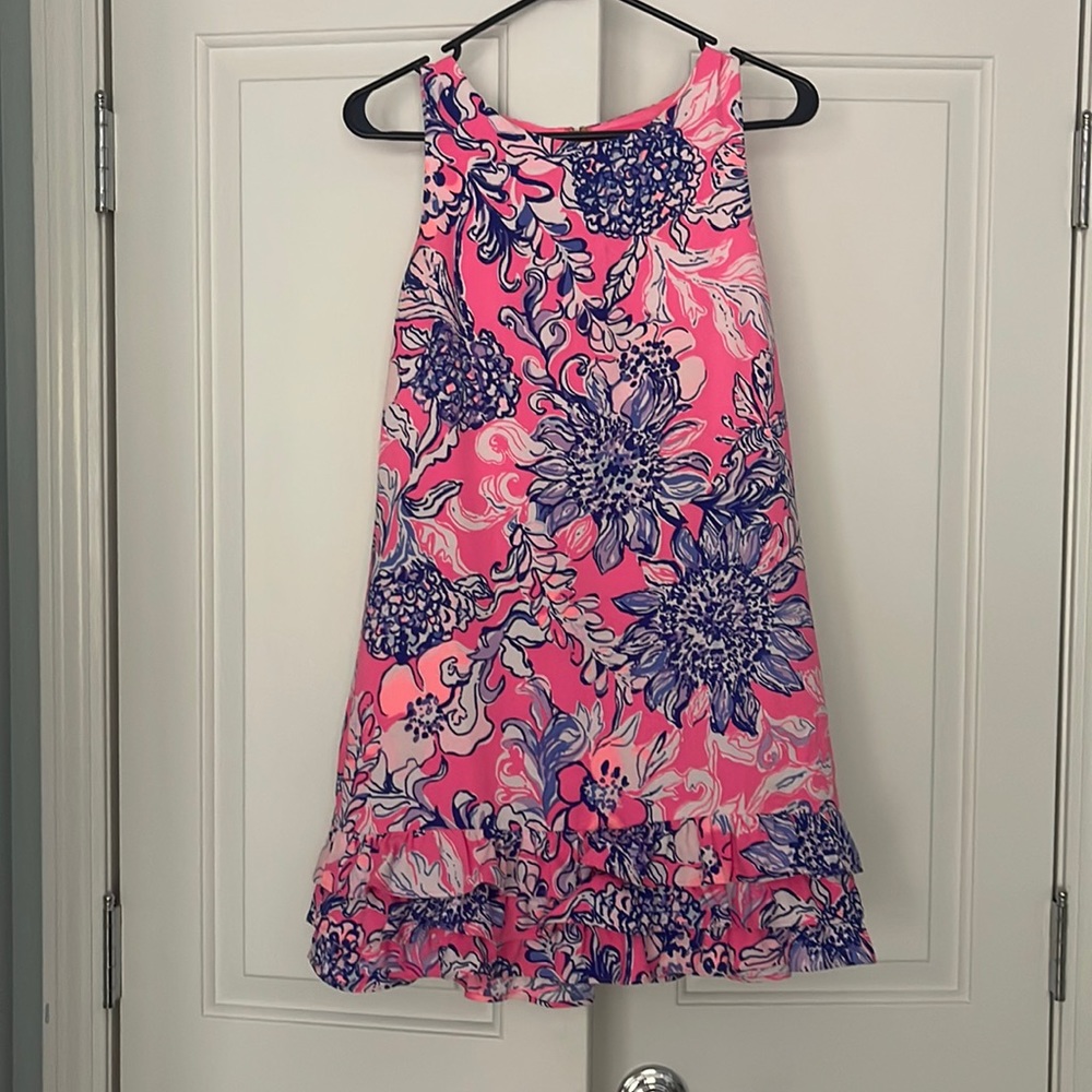 Lilly Pulitzer dress with shorts underneath.